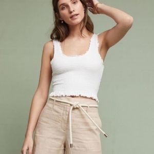Anthropologie Floreat Smocked Tank Top